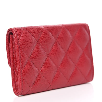 Chanel Caviar Quilted Flap Card Holder Red 3 of 9