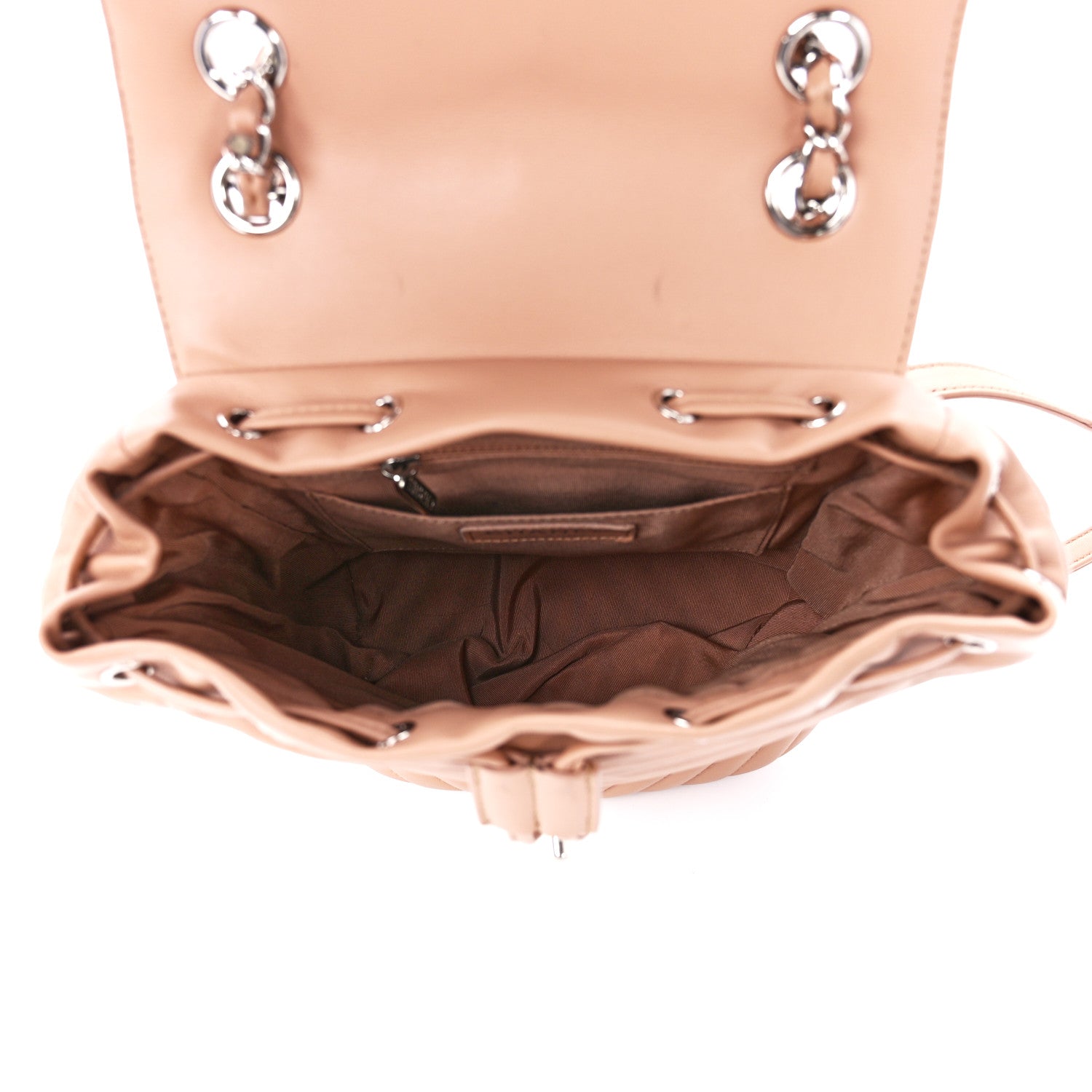 Chanel Calfskin Chevron Quilted Small Urban Spirit Backpack Beige 5 of 12