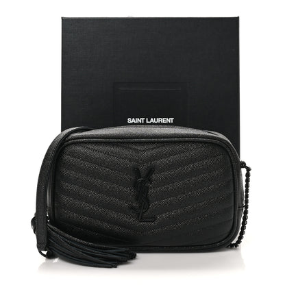 Saint Laurent Grain De Poudre Matelasse Monochrome Monogram Mini Lou Camera Bag Black 11 of 11