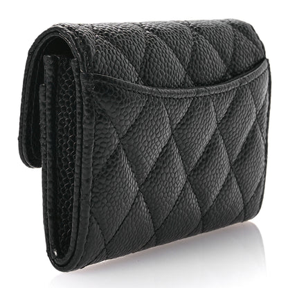 Chanel Caviar Quilted Flap Card Holder Wallet Black 3 of 9