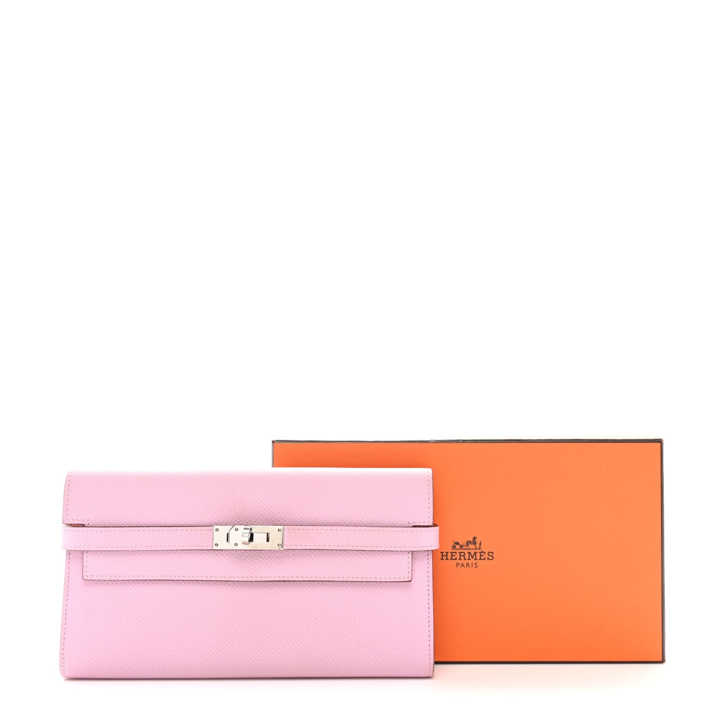 Epsom Verso Kelly Longue Wallet Mauve Sylvestre Jaune De Naples