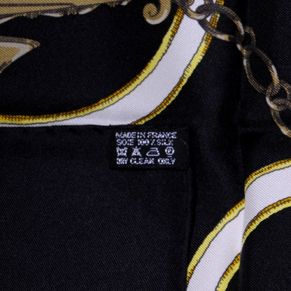 Hermes Silk Scarf L'Instruction Du Roy Scarf 90 Black Gold 4 of 5