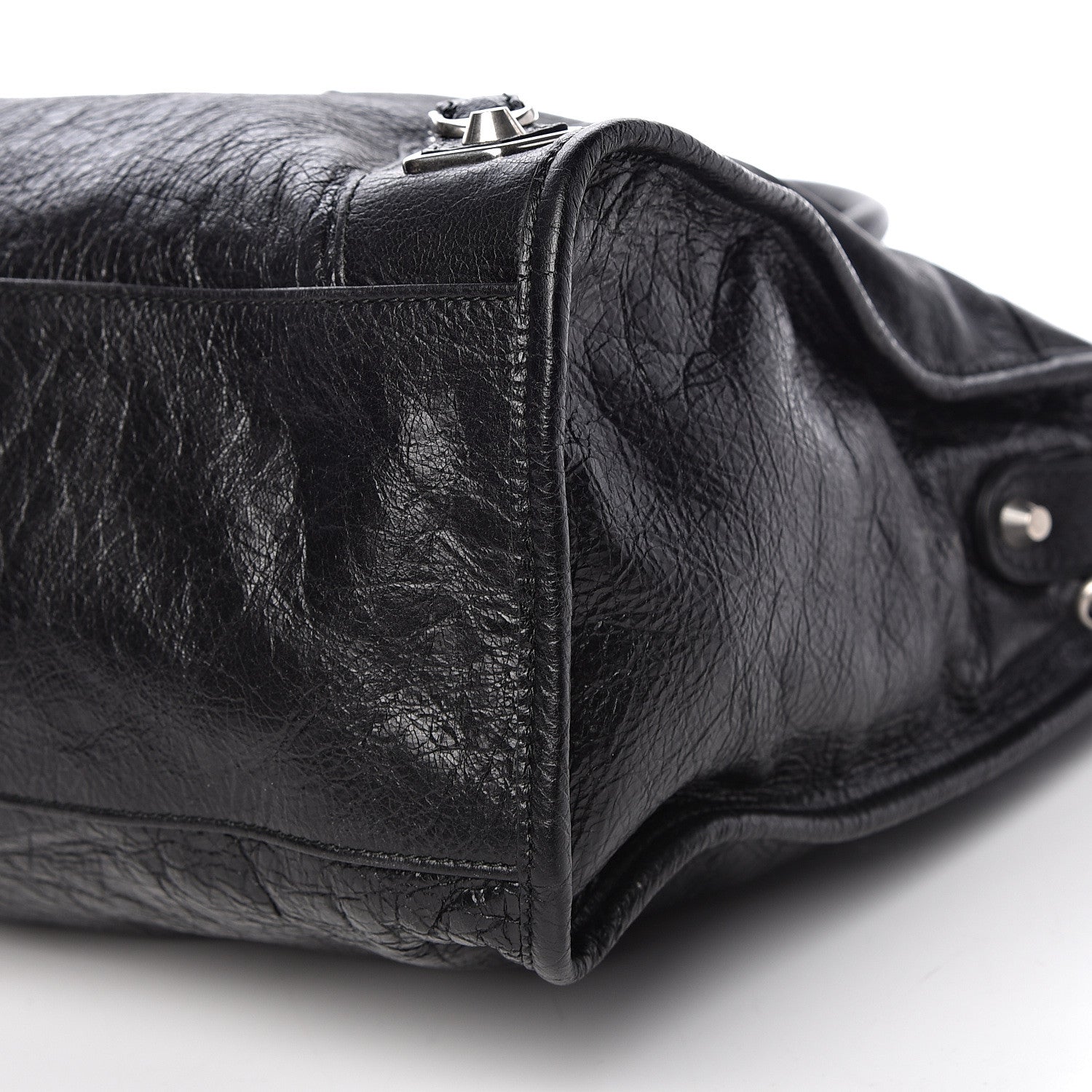 Balenciaga Agneau Silver Metallic Edge Hardware City Black 9 of 10