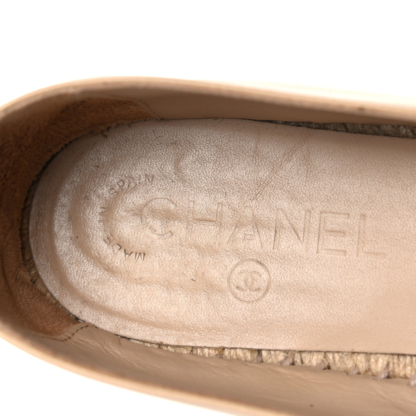 Lambskin CC Espadrilles 39 Beige Black