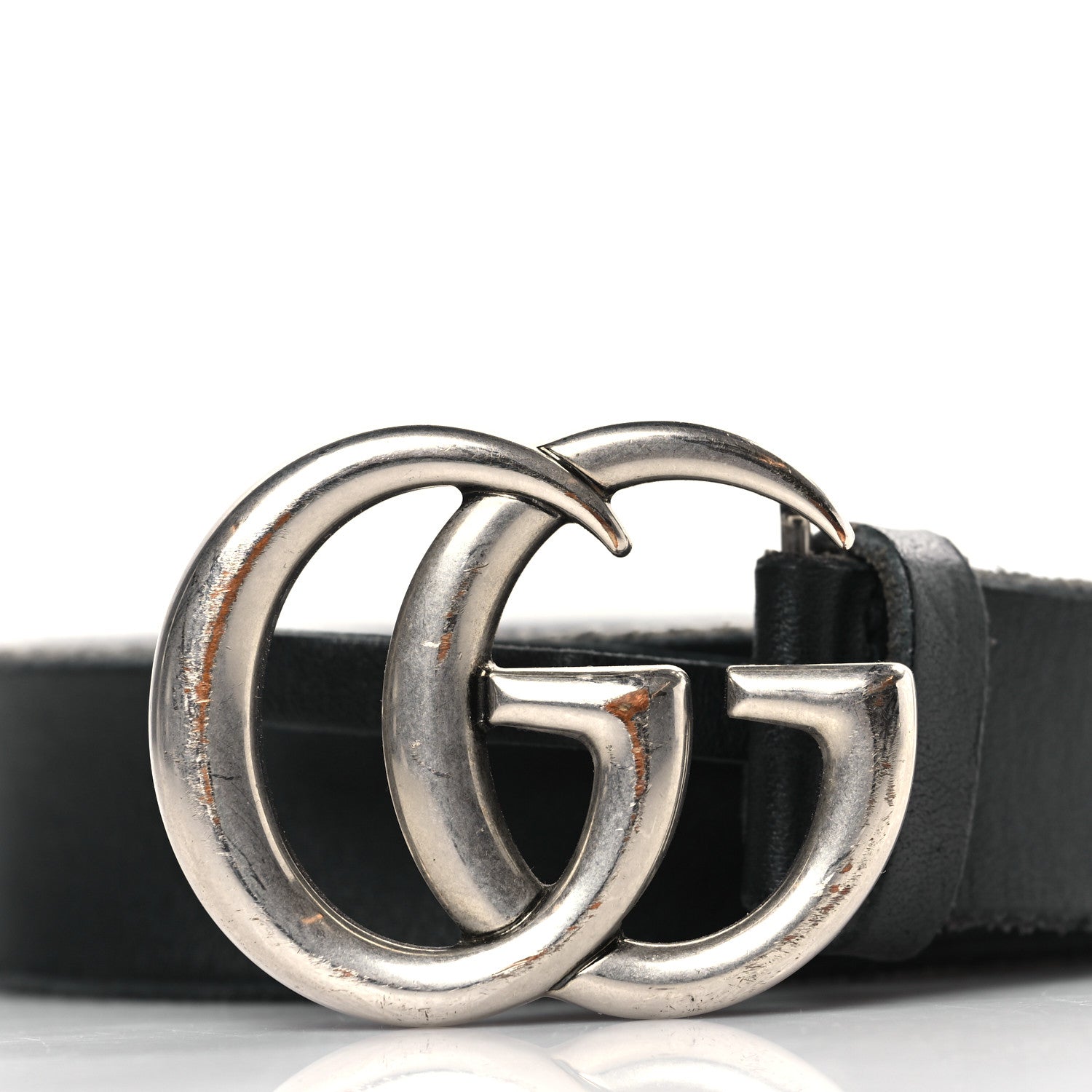 Gucci Faded Calfskin Double G 30mm Belt 85 34 Black 2 of 6