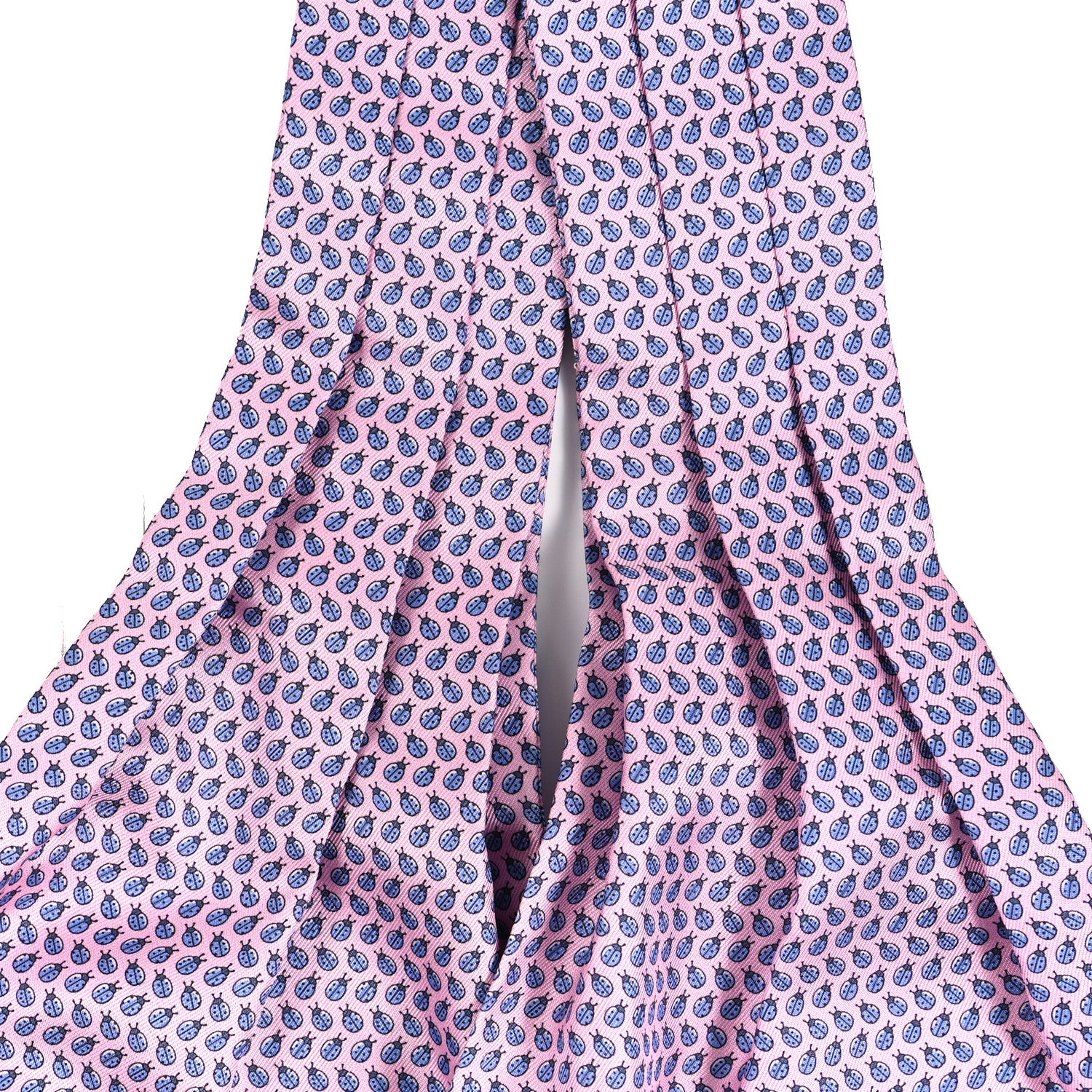 Hermes Silk Get Lucky Mens Ascot Rose Pale Bleu Moyen Vert Pin 2 of 4
