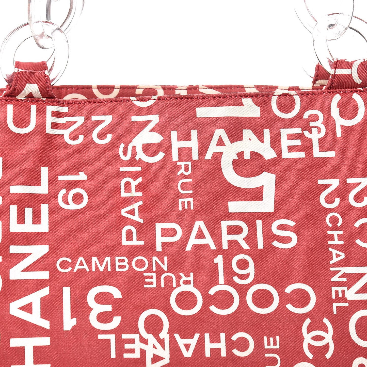 Canvas 31 Rue Cambon Beach Tote Red