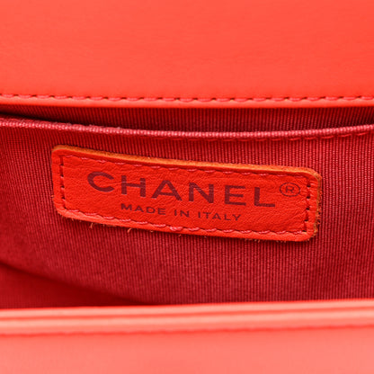 Chanel Calfskin Chevron Quilted Small Boy Flap Coral 6 of 10