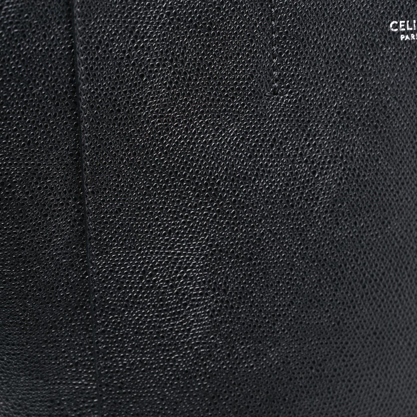 Grained Calfskin Small Vertical Cabas Black