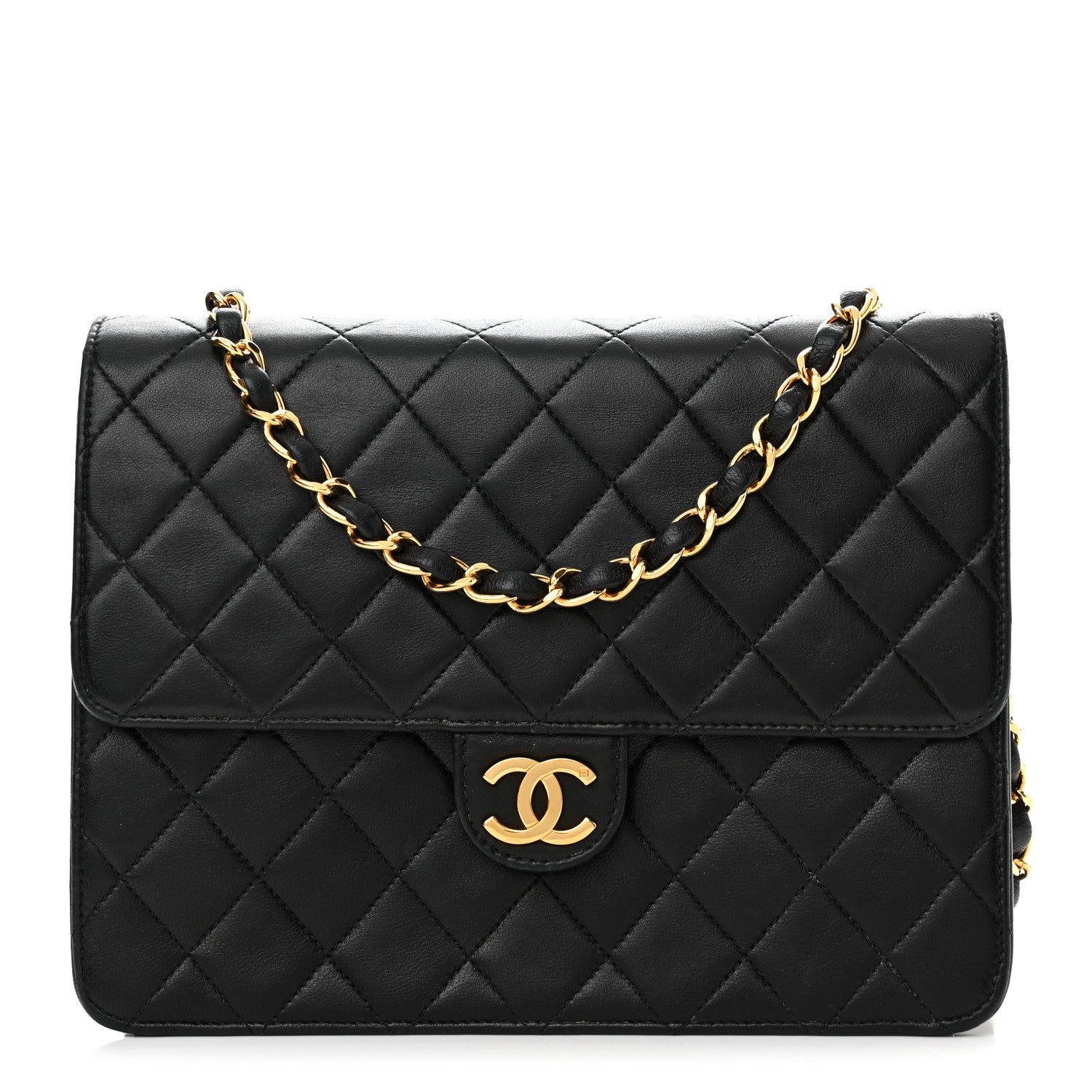 Chanel Lambskin Quilted Small Single Flap Bag Black 1 of 13