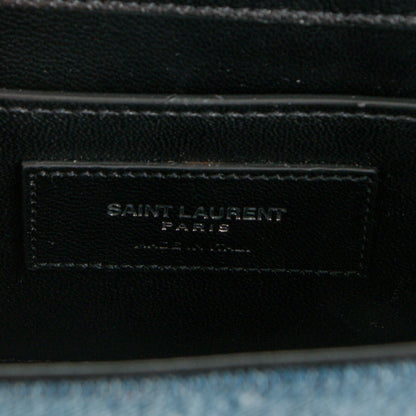 Saint Laurent Denim Small Classic Monogram Satchel Blue 6 of 6