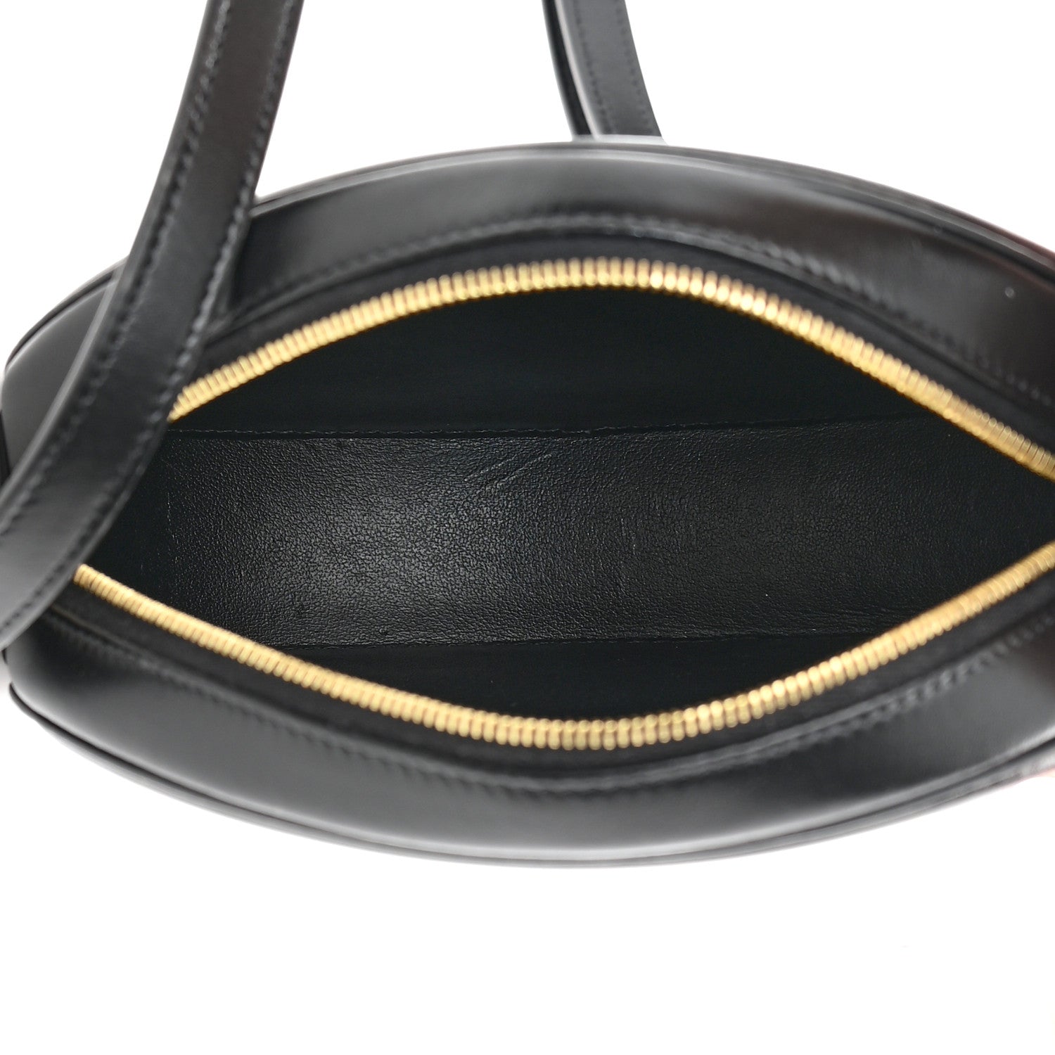Celine Smooth Calfskin Cuir Triomphe Oval Bag Black 5 of 11