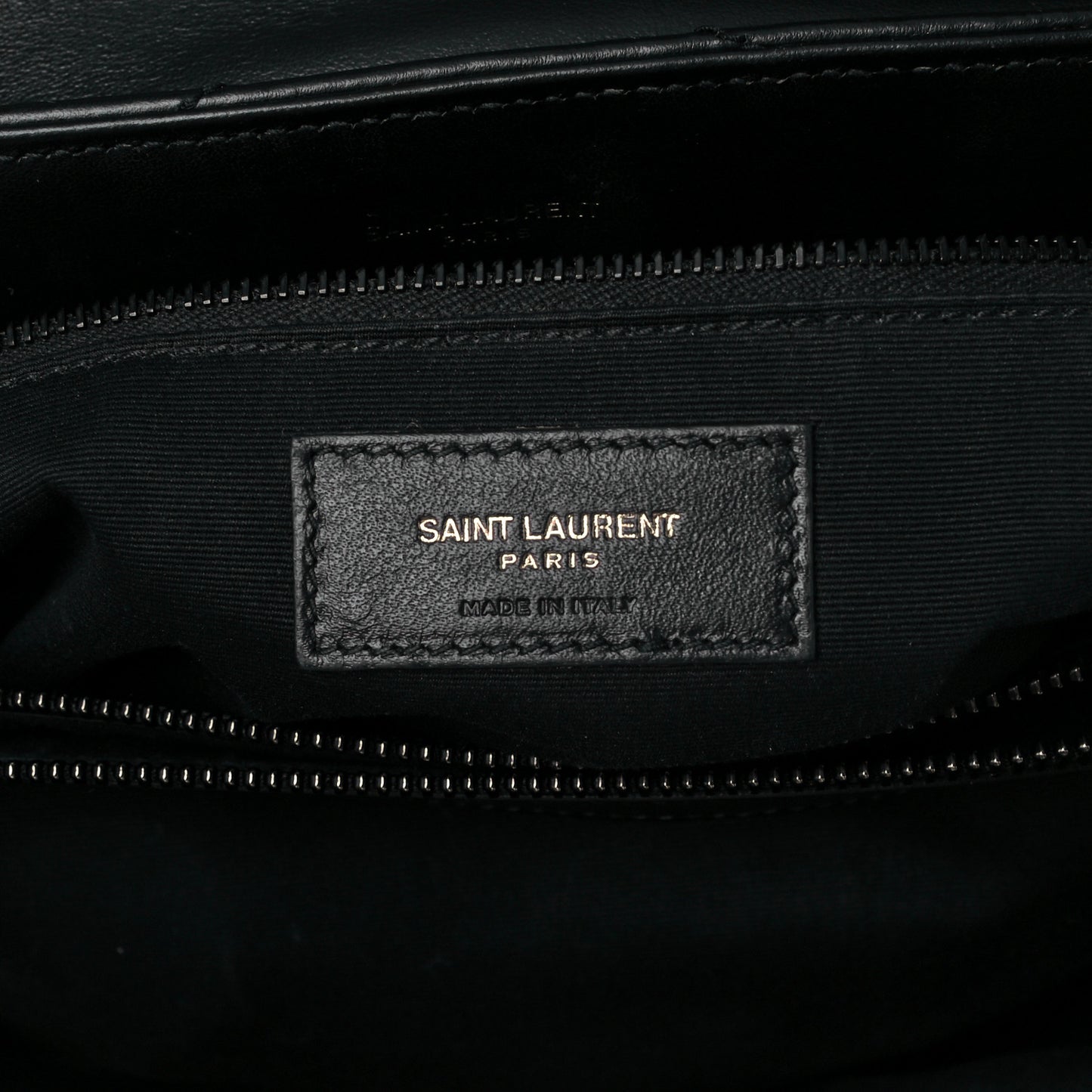 Calfskin Y Quilted Monogram Medium Loulou Chain Satchel Black