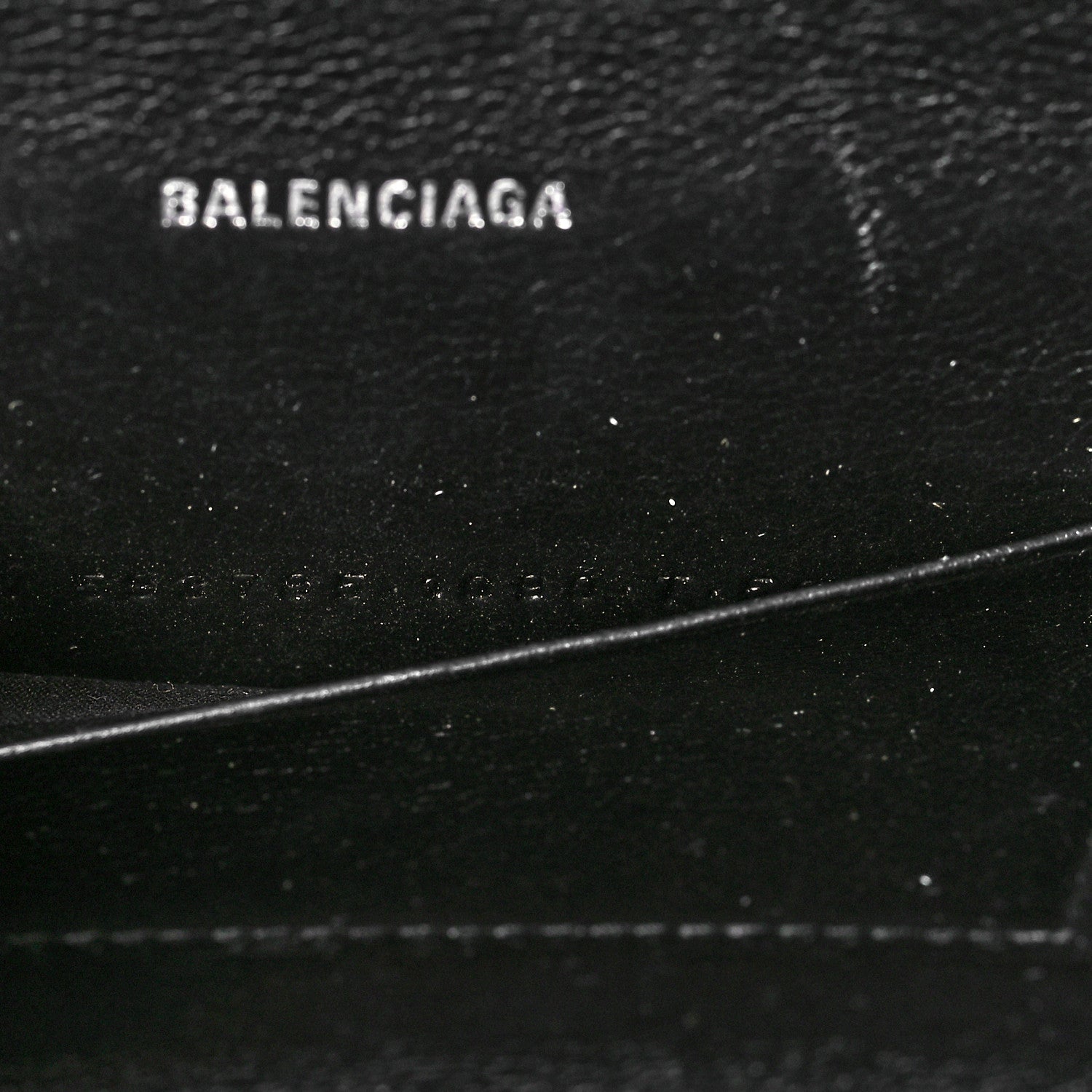Balenciaga Grained Calfskin Logo Cash Phone Holder Wallet On Chain Black White 15 of 18