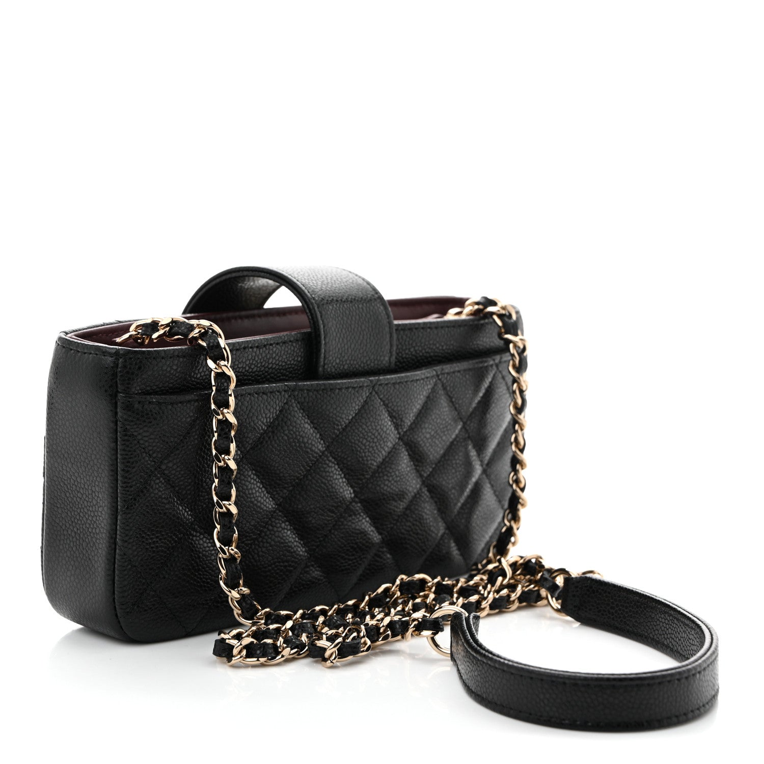 Chanel Caviar Quilted Business Affinity Phone Holder With Chain Black 3 of 11