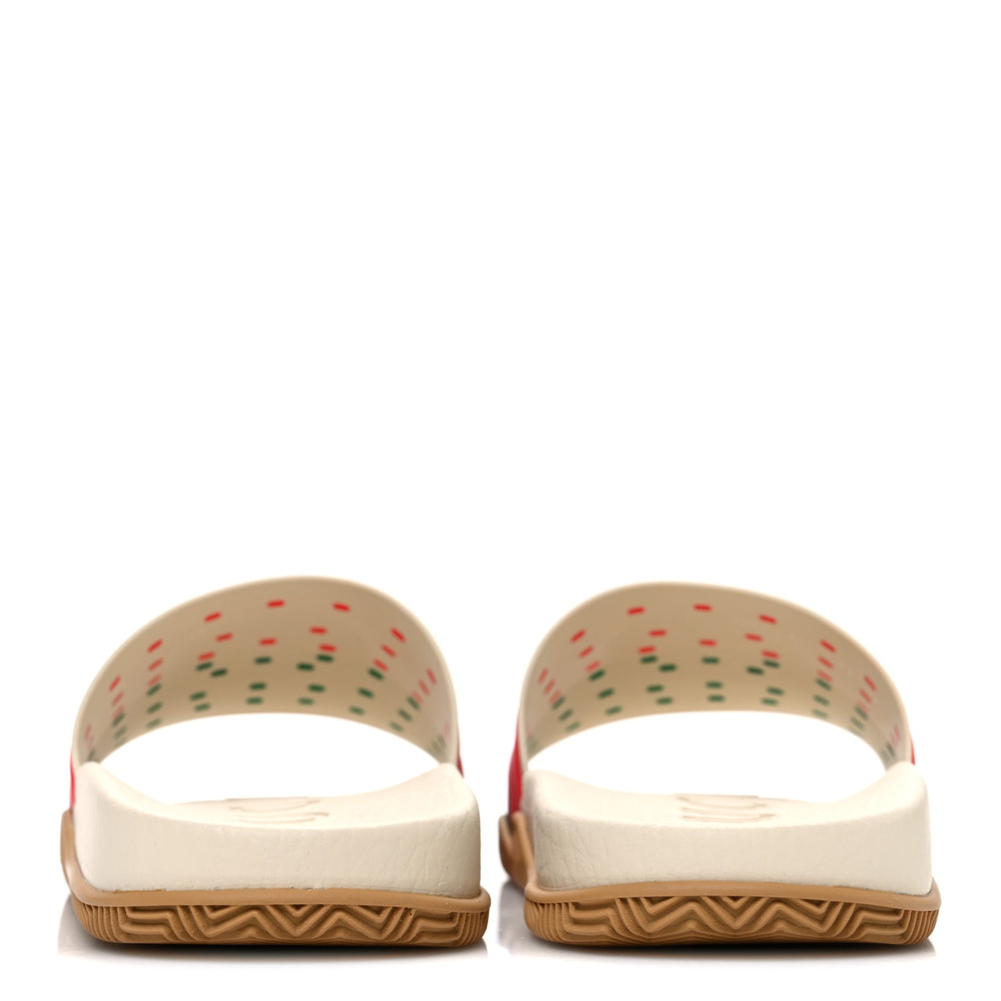 Rubber Web Womens Interlocking G Slide Sandals 39 Mystic White Green Red