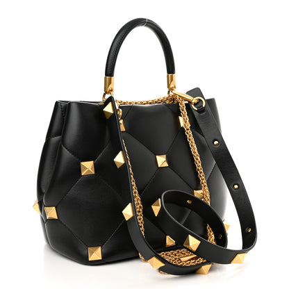Valentino Garavani Nappa Roman Stud The Handle Bag Black 3 of 9