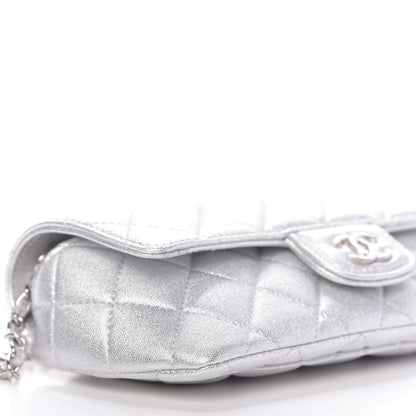 Chanel Metallic Lambskin Quilted Glasses Case With Chain Silver 6 of 11