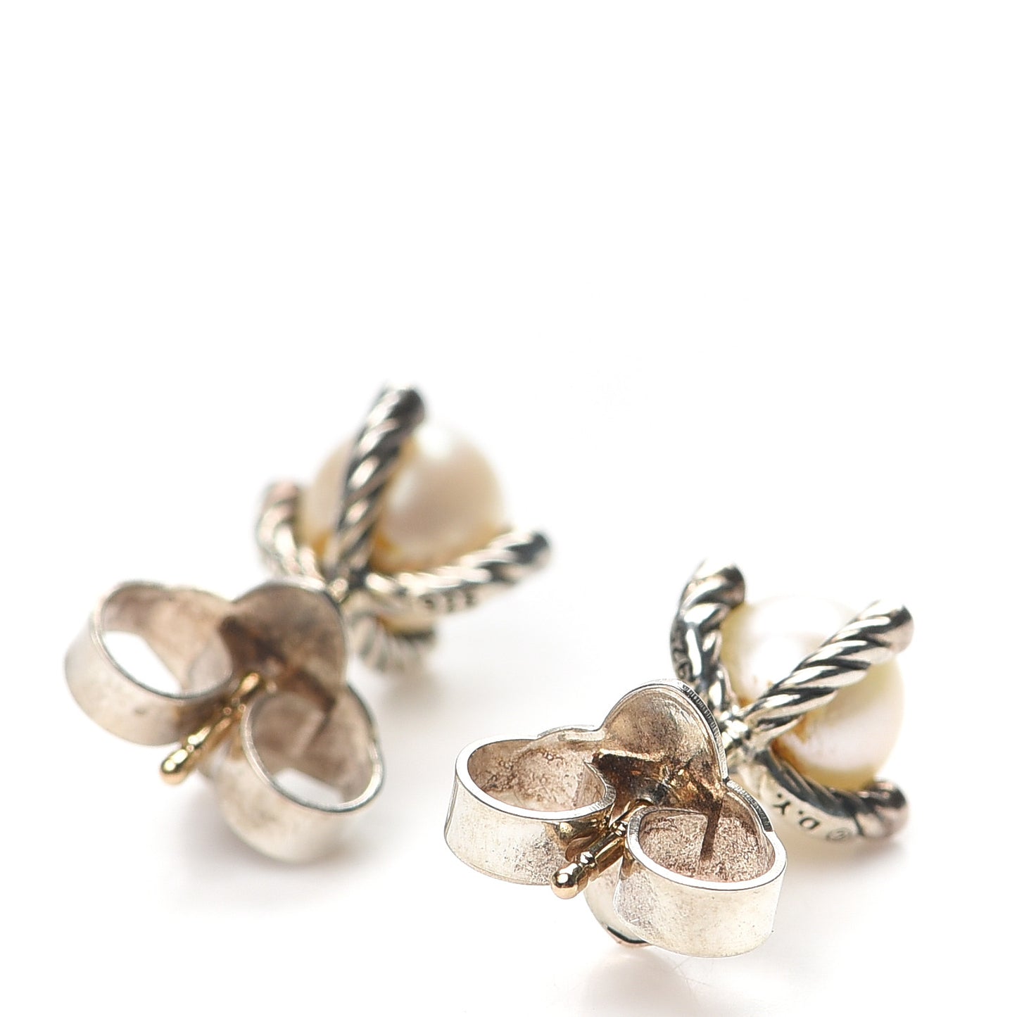 Sterling Silver Diamond Pearl 7mm Earrings