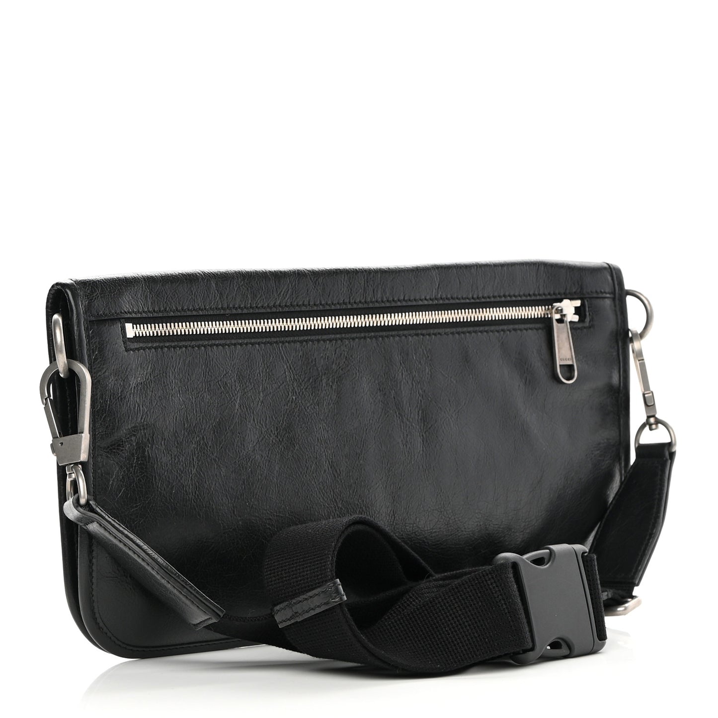 Fluffy Calfskin Morpheus Messenger Bag Black
