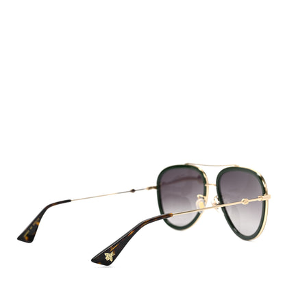 Gucci Metal Web Aviator Sunglasses GG0062S Green Red 4 of 7