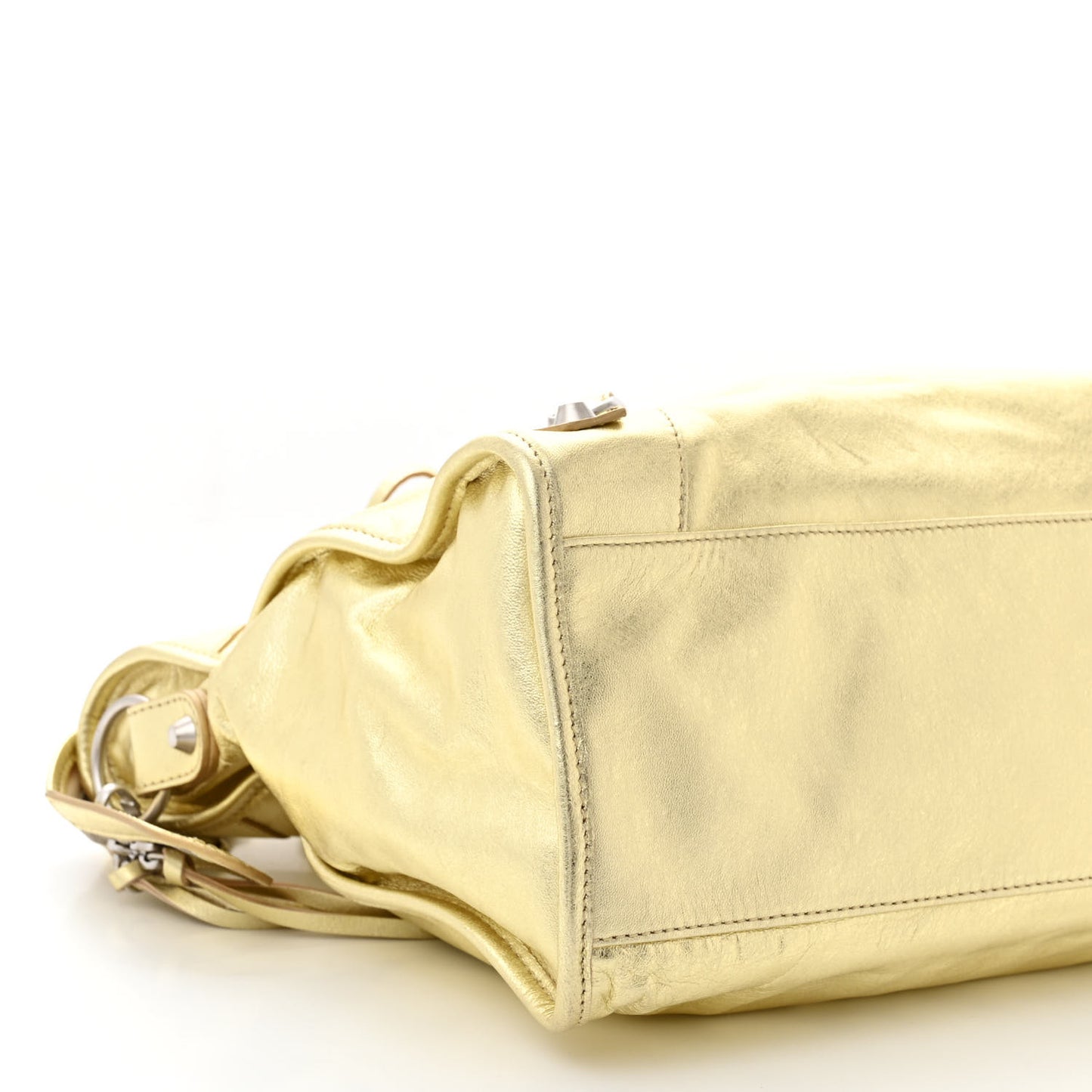 Laminated Agneau Classic Silver Hardware City Gold