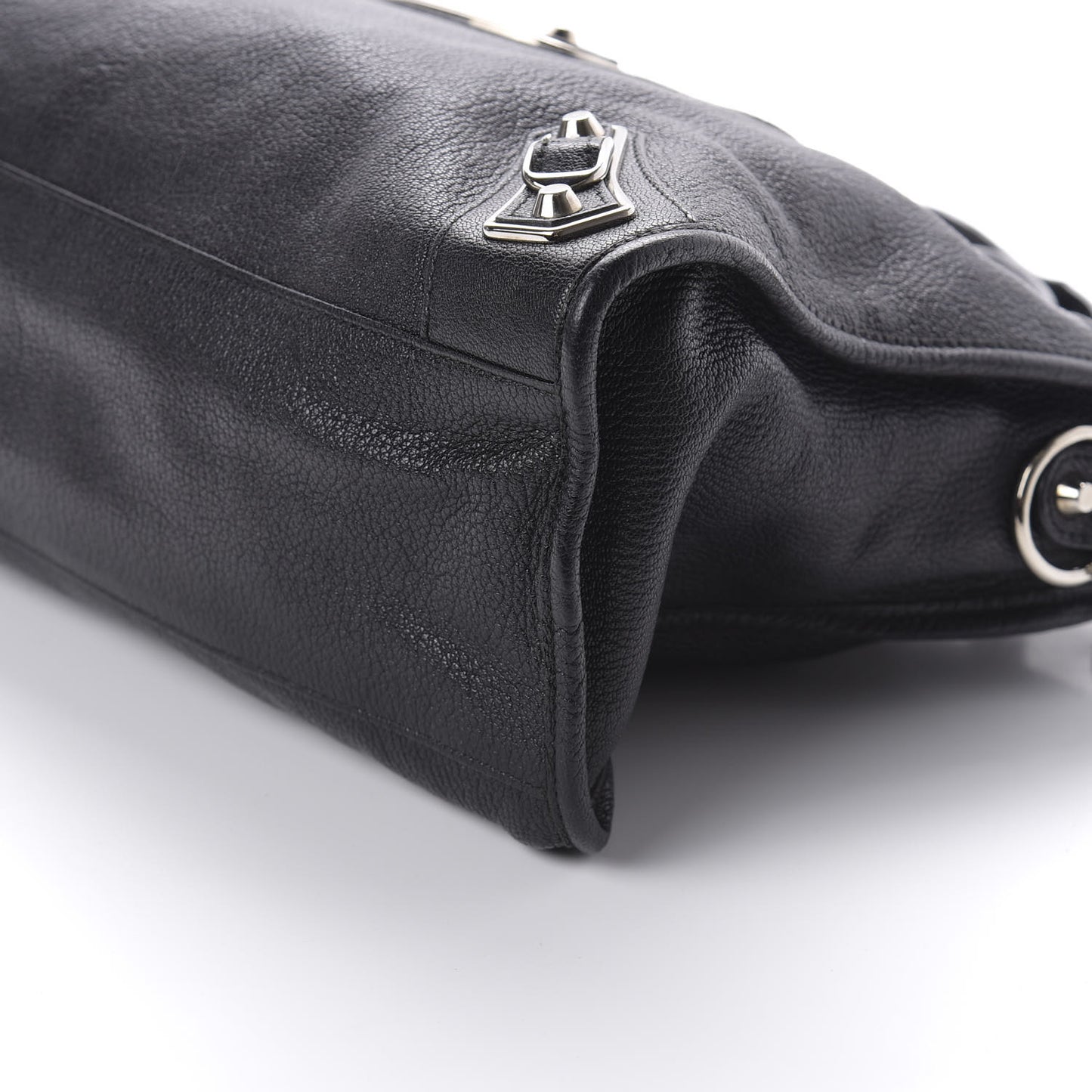 Chevre Silver Metallic Edge Hardware City Black