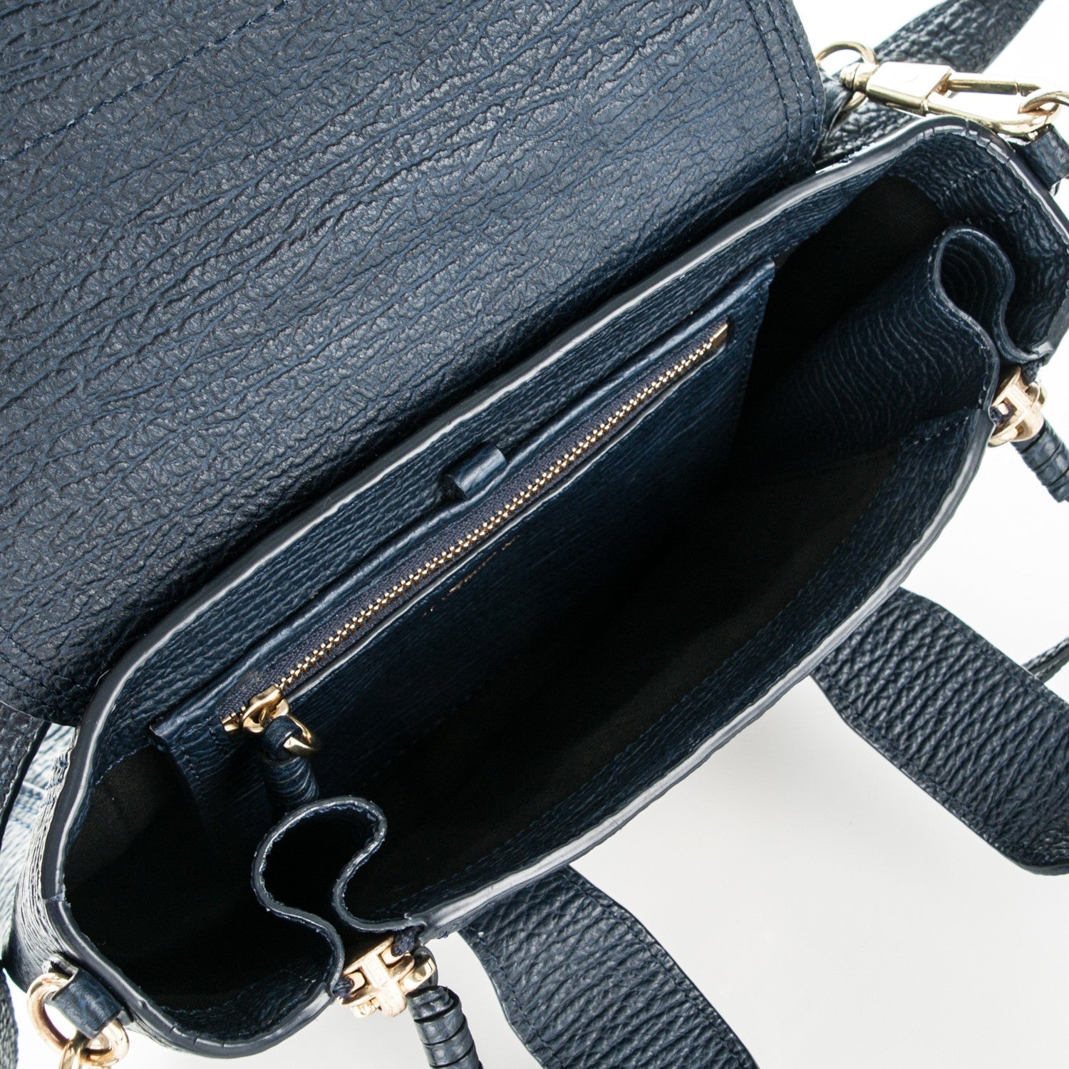 3.1 Phillip Lim 3.1 Textured Calfskin Mini Pashli Satchel Ink 5 of 7