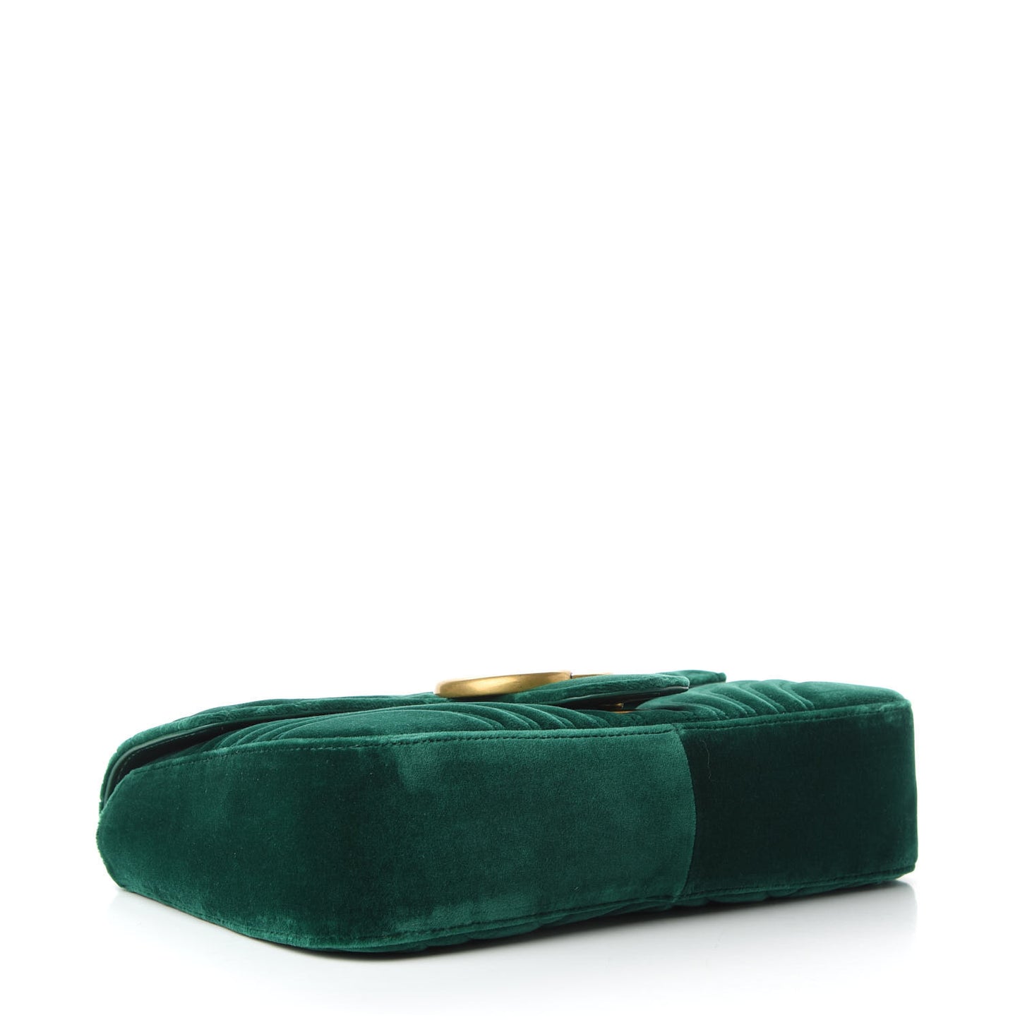 Velvet Matelasse Medium GG Marmont Shoulder Bag Emerald