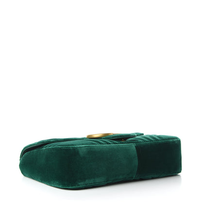 Gucci Velvet Matelasse Medium GG Marmont Shoulder Bag Emerald 5 of 10