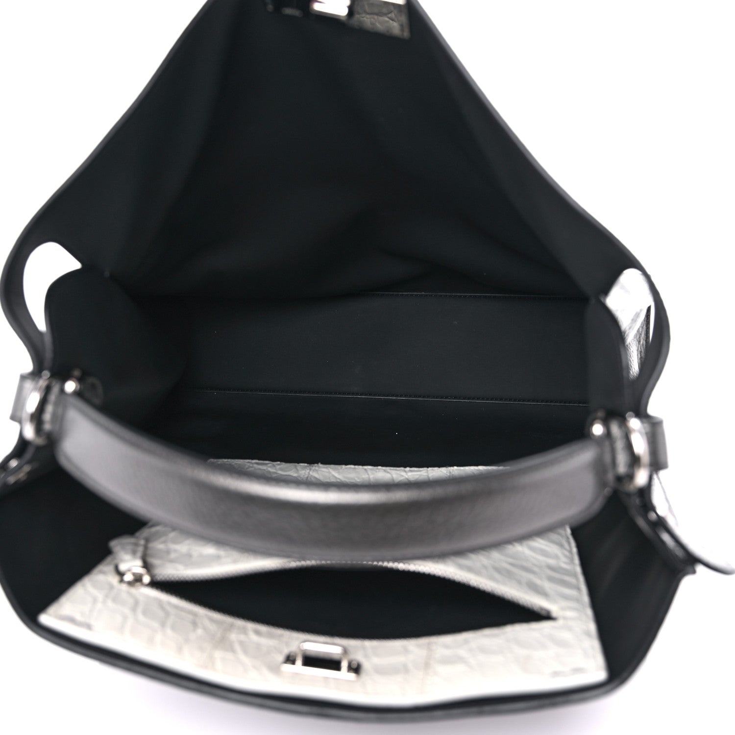 Fendi Cuoio Romano Medium Peekaboo X-Lite Fit Asfalto Latte 5 of 10