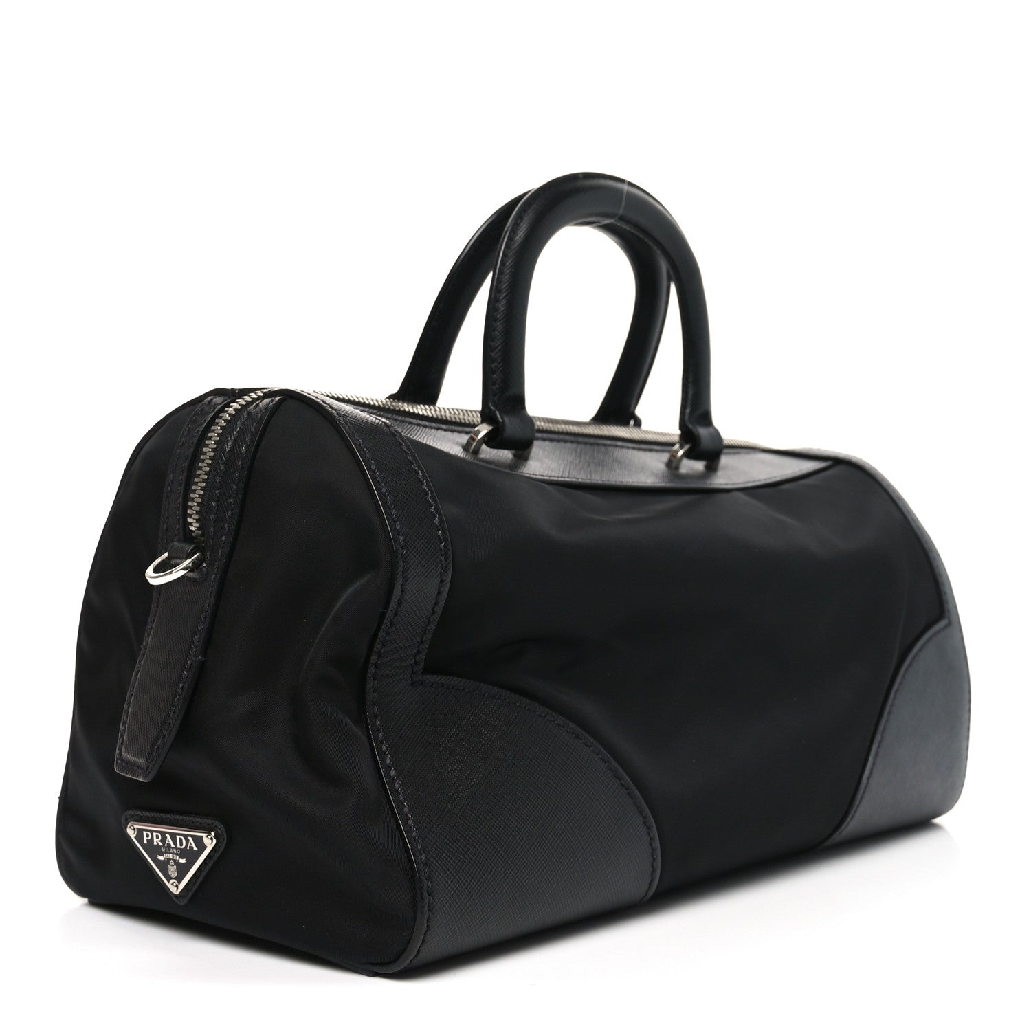 Prada Nylon Saffiano Top Handle Bag Black 3 of 9