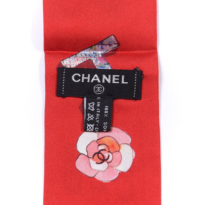 Chanel Silk Slim Bandeau Scarf Red 3 of 3