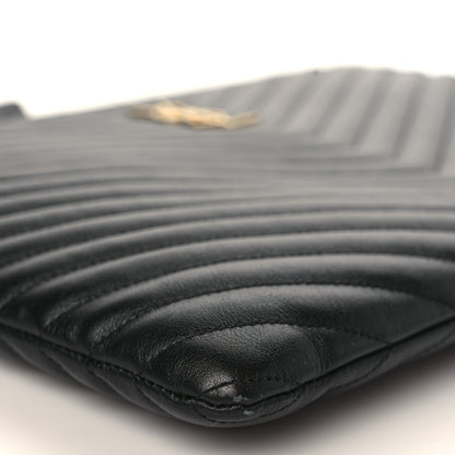 Saint Laurent Calfskin Matelasse Chevron Monogram Document Holder Black 7 of 8