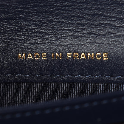 Chanel Letter Calfskin Embossed Quilted Large Gusset Flap Wallet Navy 7 of 15