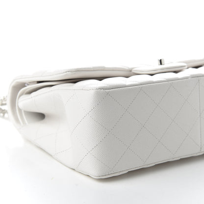 Chanel Caviar Quilted Jumbo Double Flap White 5 of 10
