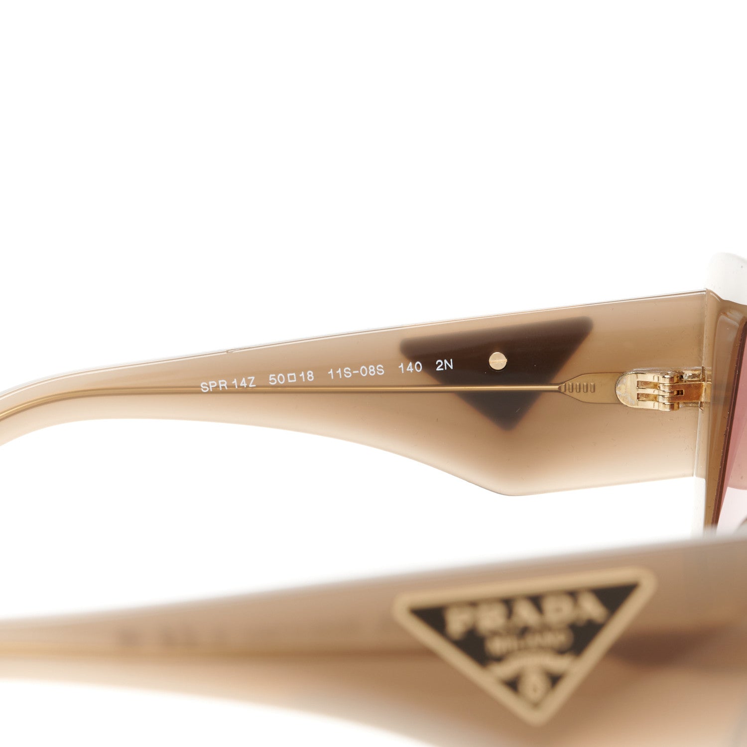 Prada Acetate Symbole Sunglasses SPR 14Z Taupe 5 of 8