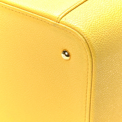 Chanel Caviar CC Vanity Train Case Yellow 9 of 11