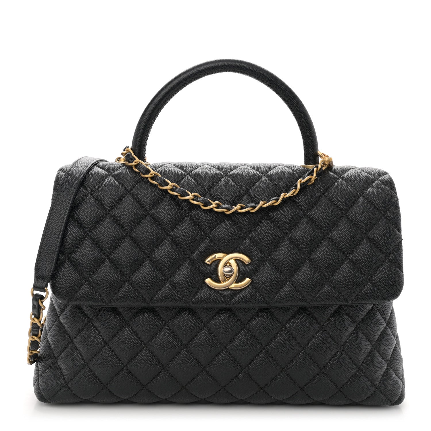 Chanel Caviar Quilted Medium Coco Handle Flap Black 1 of 12
