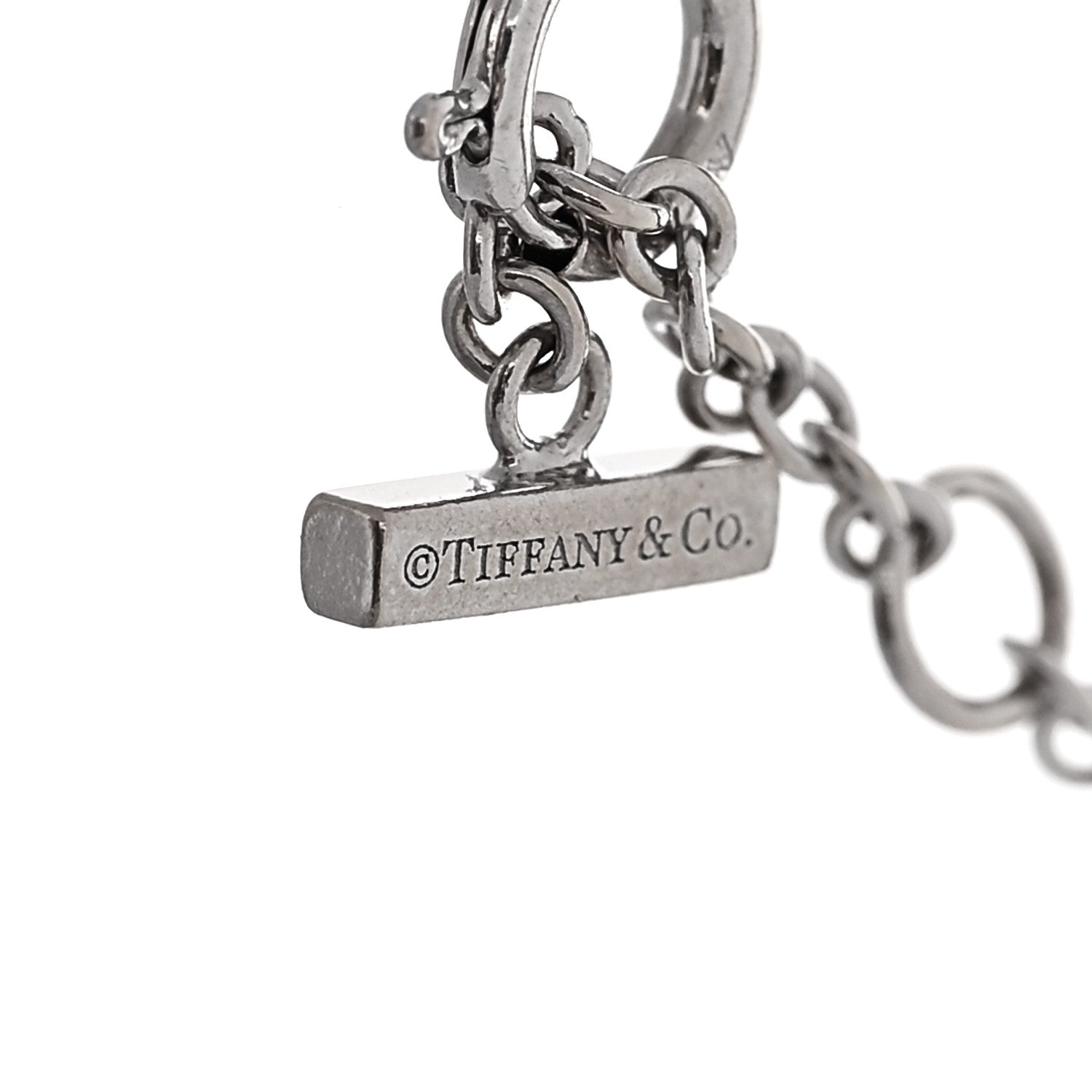 Tiffany 18K White Gold Diamond T Smile Bracelet 3 of 5
