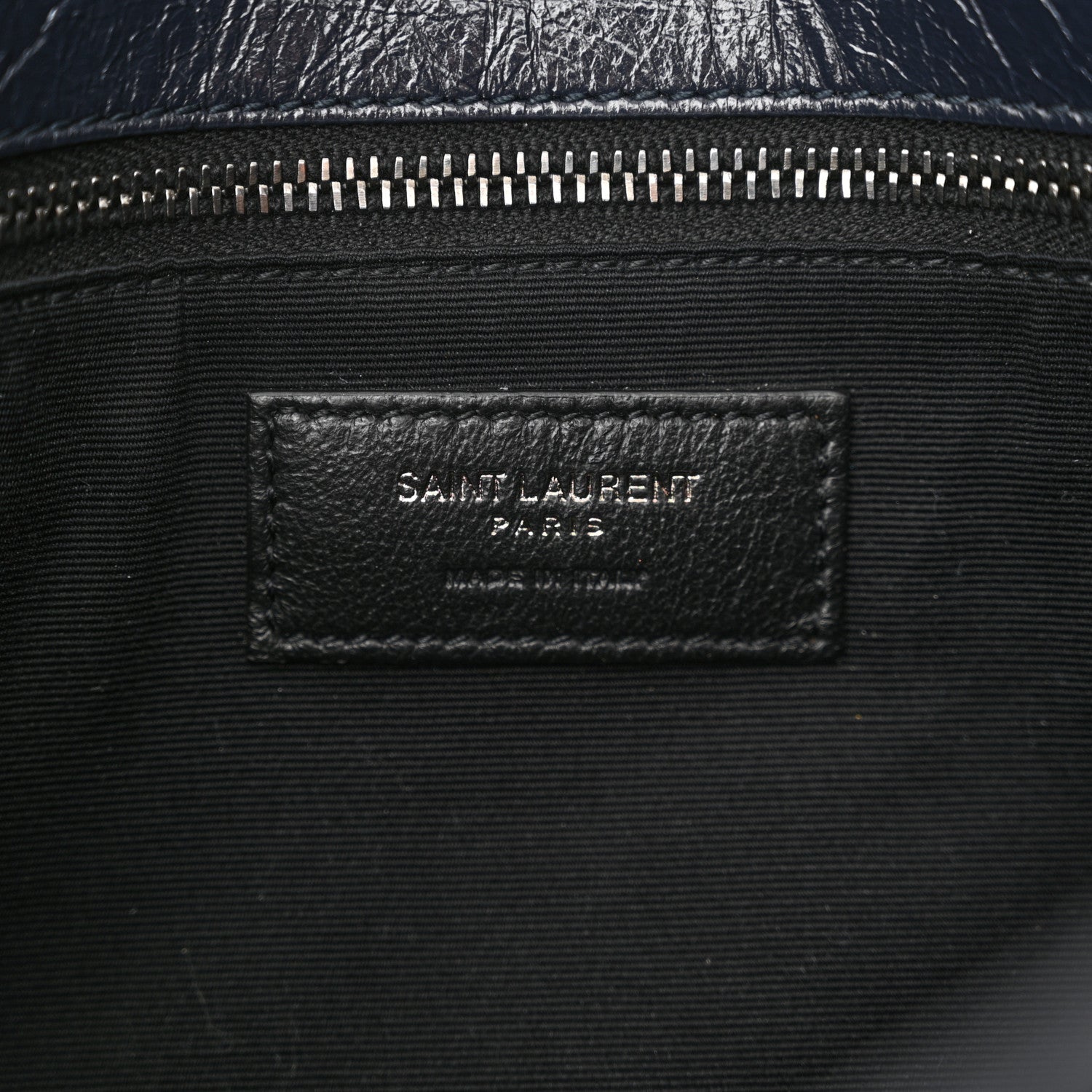 Saint Laurent Crinkled Calfskin Matelasse Monogram Medium Niki Chain Satchel Deep Marine 6 of 10
