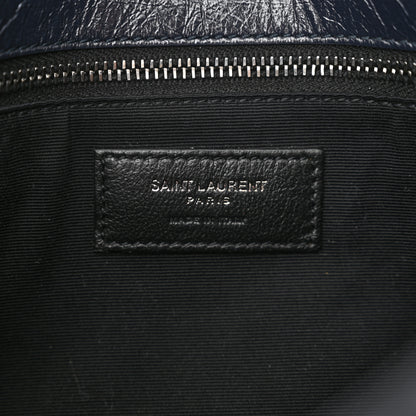Saint Laurent Crinkled Calfskin Matelasse Monogram Medium Niki Chain Satchel Deep Marine 6 of 10