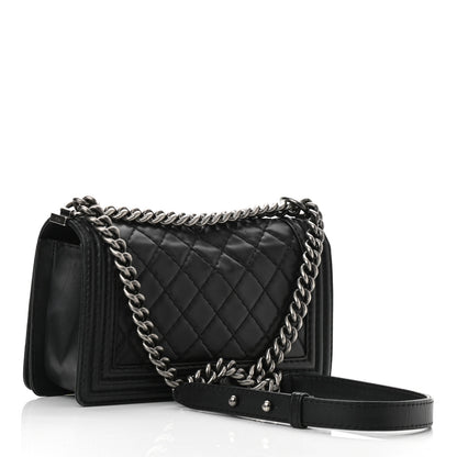 Chanel Lambskin Quilted Small Boy Flap Black 3 of 11