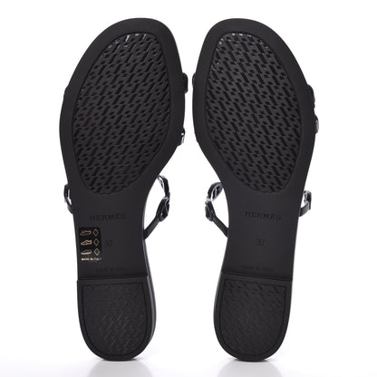 Hermes Rubber Chaine d'Ancre Rivage Sandals 37 Black 7 of 8