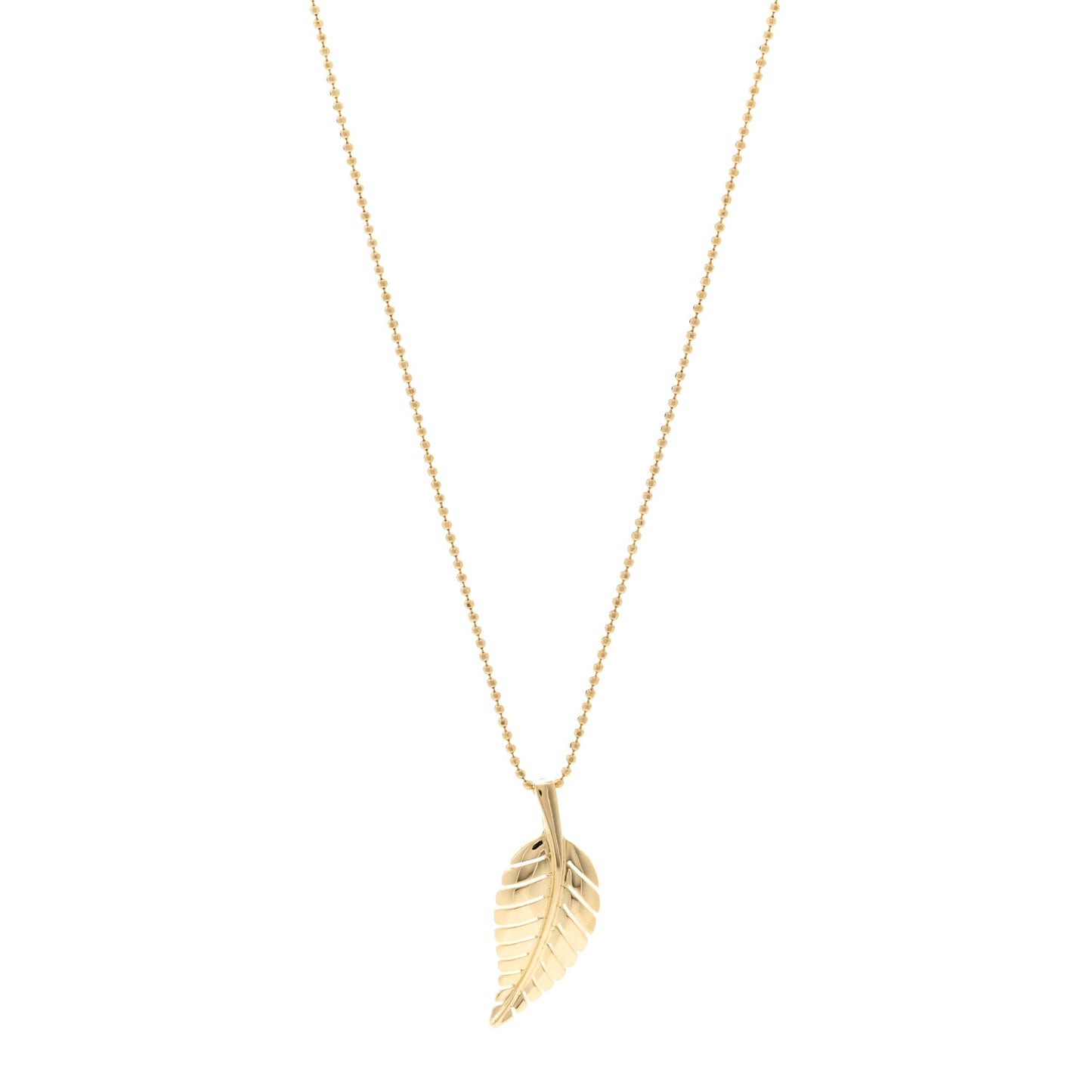 18K Yellow Gold Small Leaf Necklace