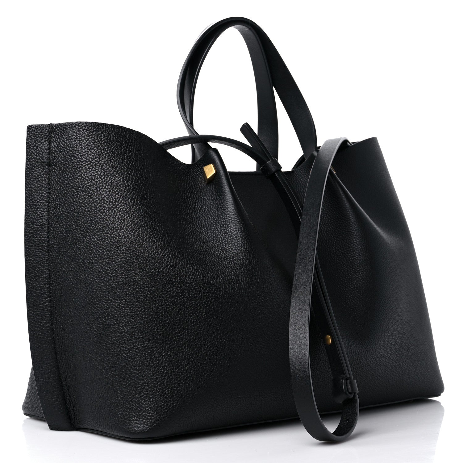 Valentino Garavani Grainy Calfskin Medium VLogo Escape Shopper Black 4 of 11