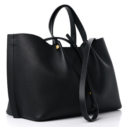 Valentino Garavani Grainy Calfskin Medium VLogo Escape Shopper Black 4 of 11