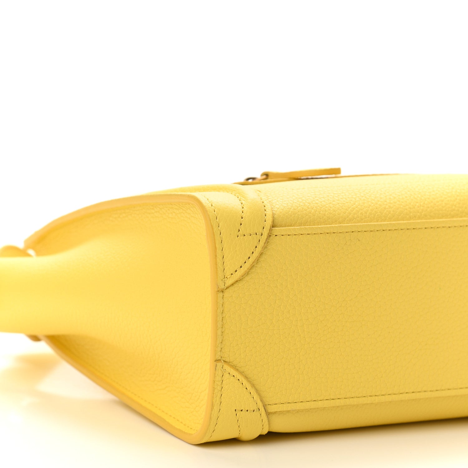Celine Drummed Calfskin Nano Luggage Citron 9 of 10