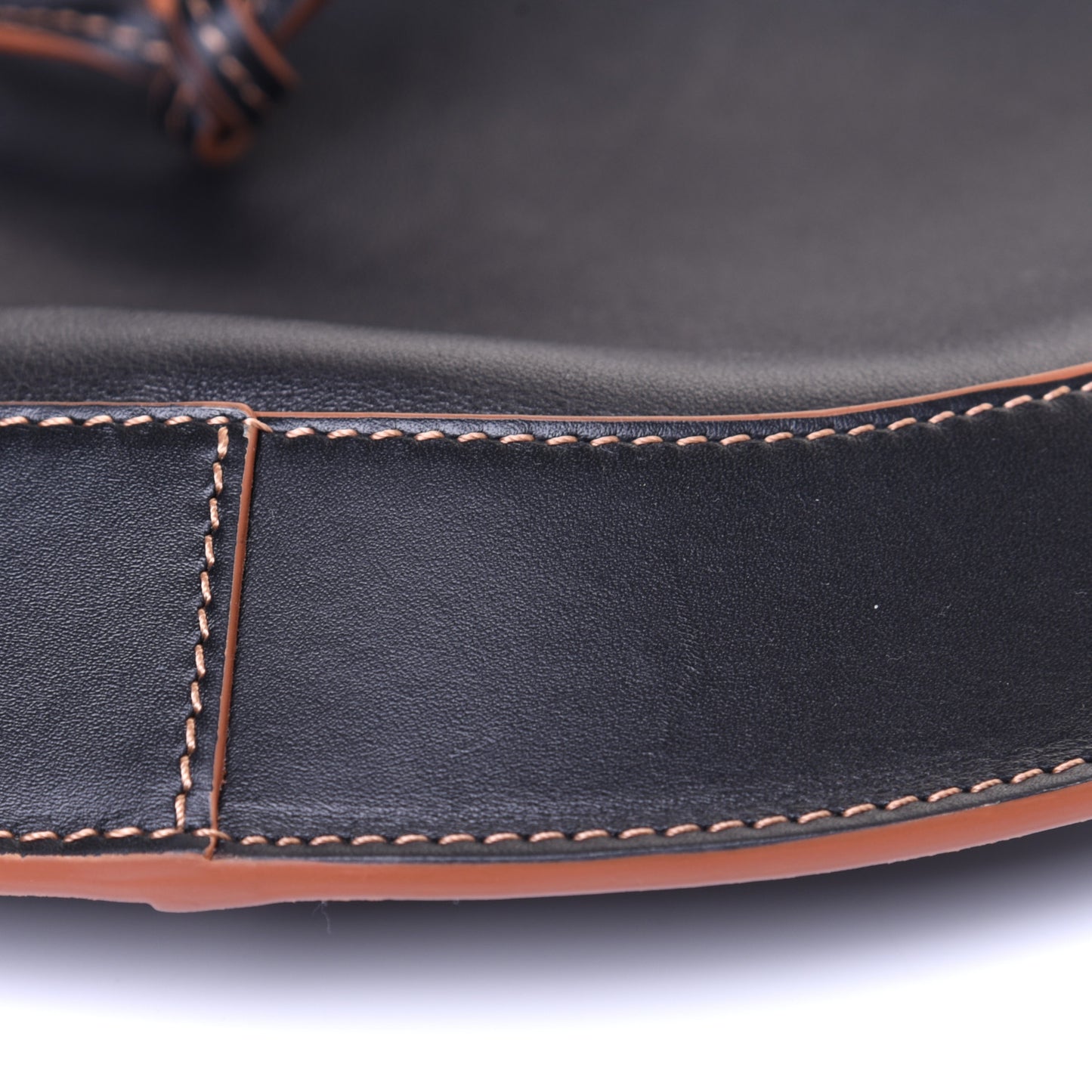 Nappa Horseshoe Bag Black Tan