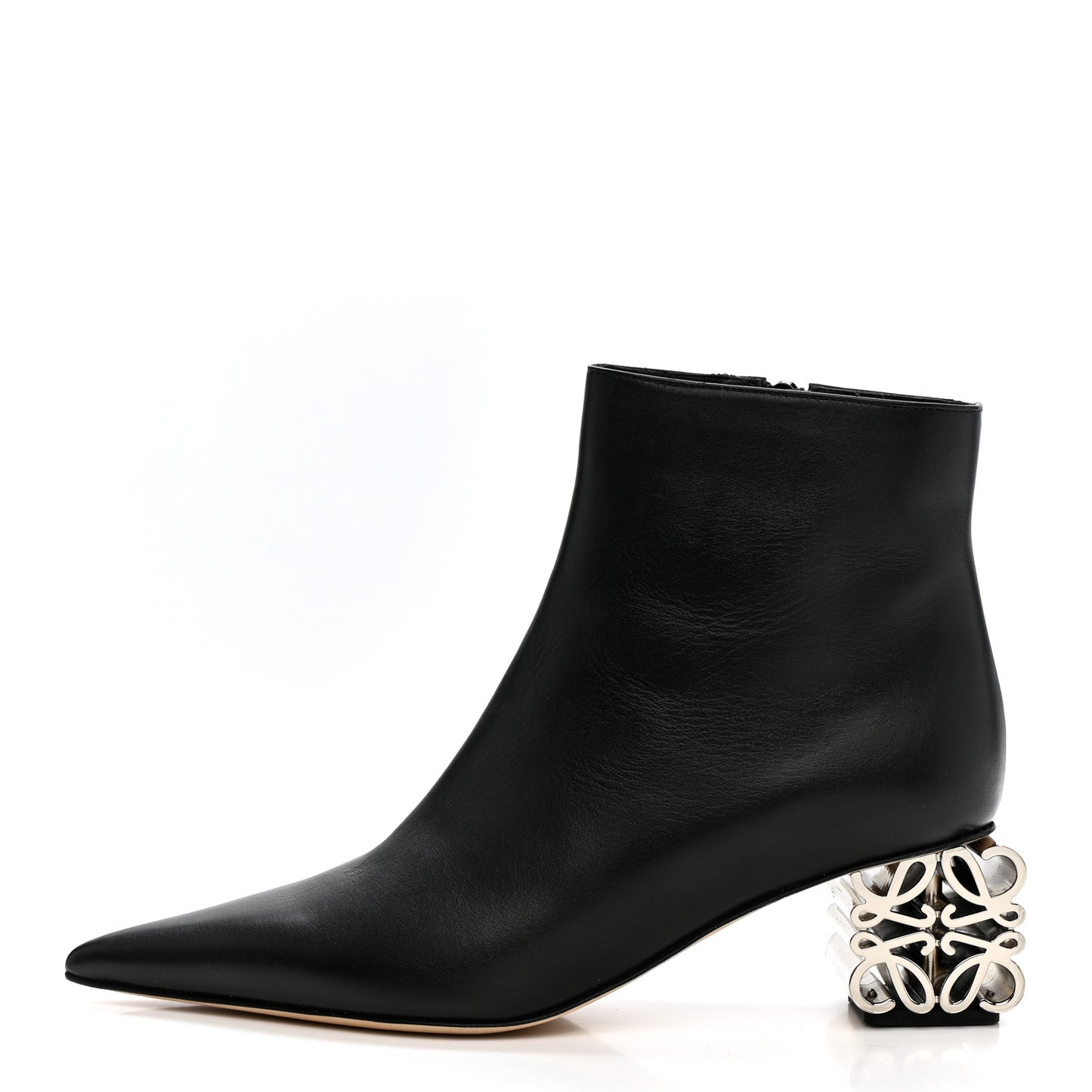 Calfskin Anagram Ankle Boots 37 Black